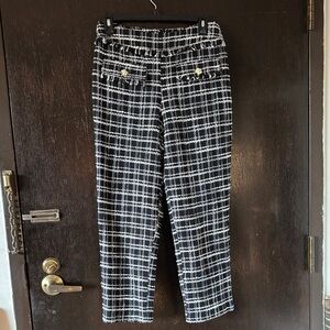 Smak Parlour Tweed Plaid Cropped Capri Pants NWT